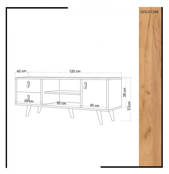 Ansamblu Comoda TV Lara Oak-Alb