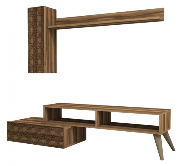 Ansamblu Comoda TV Planet Walnut