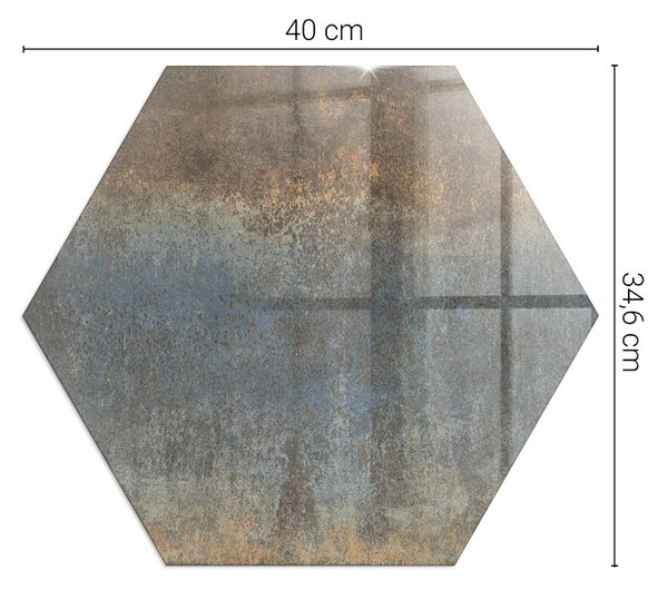 Placă hexagonală din sticlă pentru șemineu Model abstract cu texturi variate
