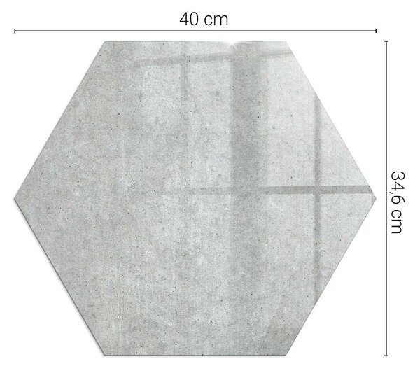 Placă hexagonală din sticlă pentru șemineu Textură de beton într-un stil brut