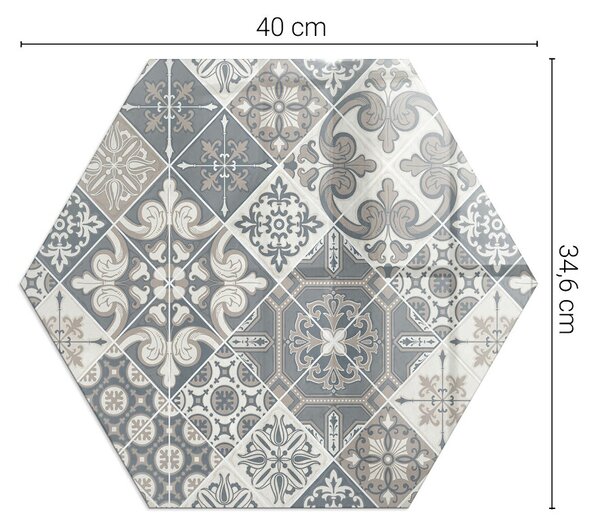 Sticlă hexagonală sub sobă Aranjamentul decorațiunilor din mozaic