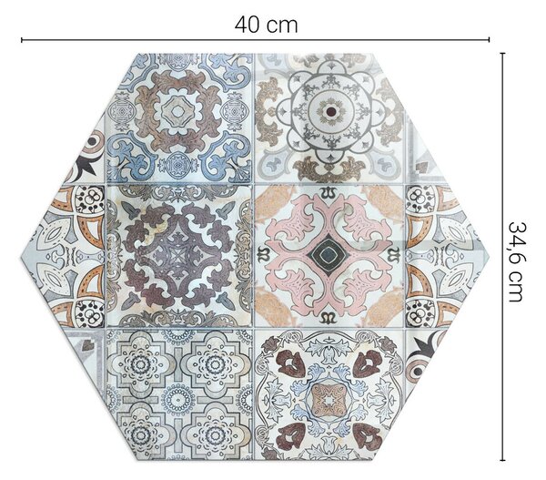 Sticlă hexagonală sub sobă Modele de mozaic în plăci