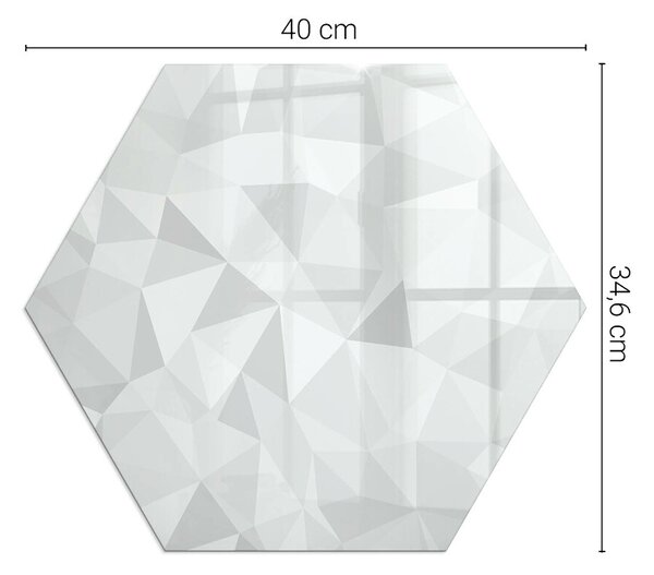 Placă hexagonală din sticlă pentru șemineu Abstracție geometrică în forme