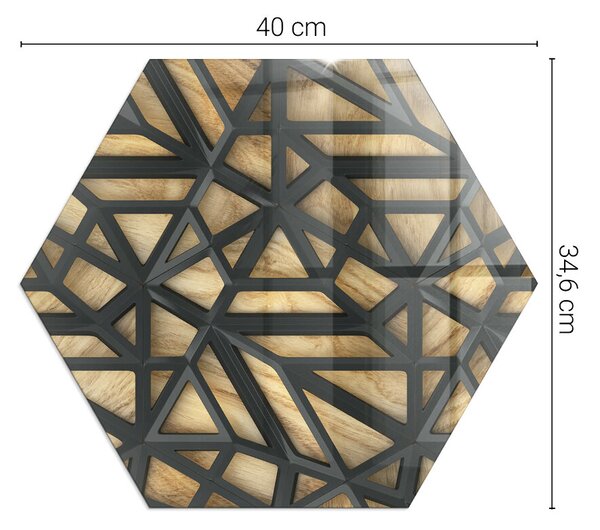 Sticlă hexagonală sub sobă Forme moderne cu accent din lemn