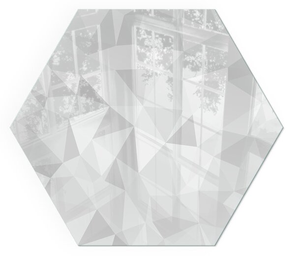 Placă hexagonală din sticlă pentru șemineu Abstracție geometrică în forme