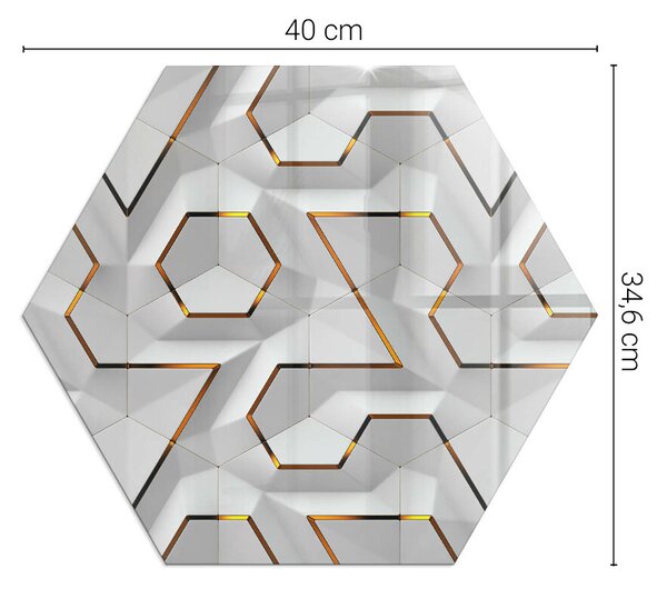 Placă hexagonală din sticlă pentru șemineu Model de forme tridimensionale