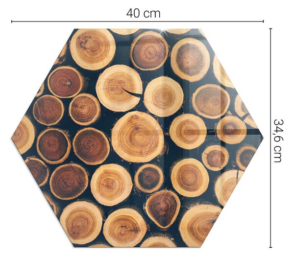 Sticlă hexagonală sub sobă Cutie cu ramă de lemn