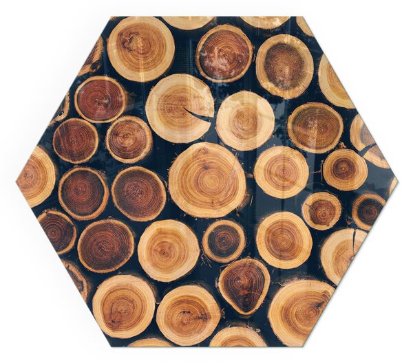 Sticlă hexagonală sub sobă Cutie cu ramă de lemn