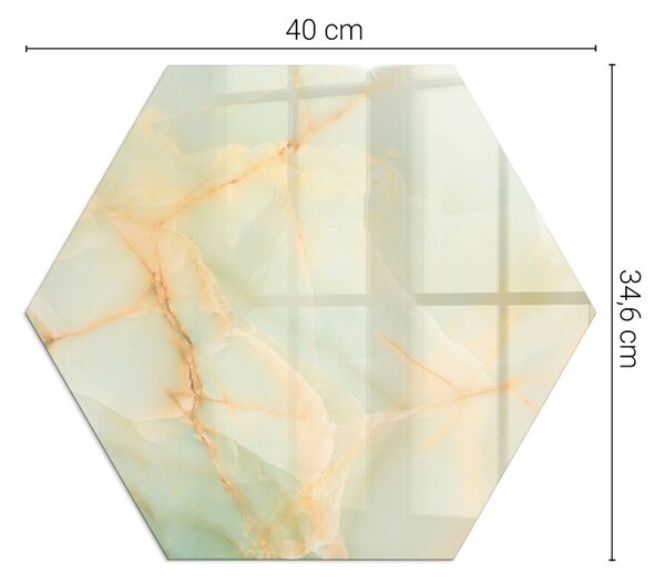 Placă hexagonală din sticlă pentru șemineu Motiv abstract de marmură