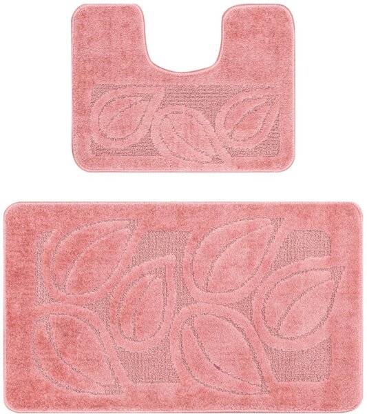Set 2 Covorase Baie Flora Dusty Rose, 60x100 cm, 50x60 cm