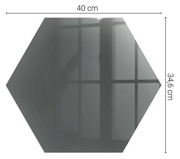 Placă hexagonală din sticlă pentru șemineu Culoare: Gri-maro