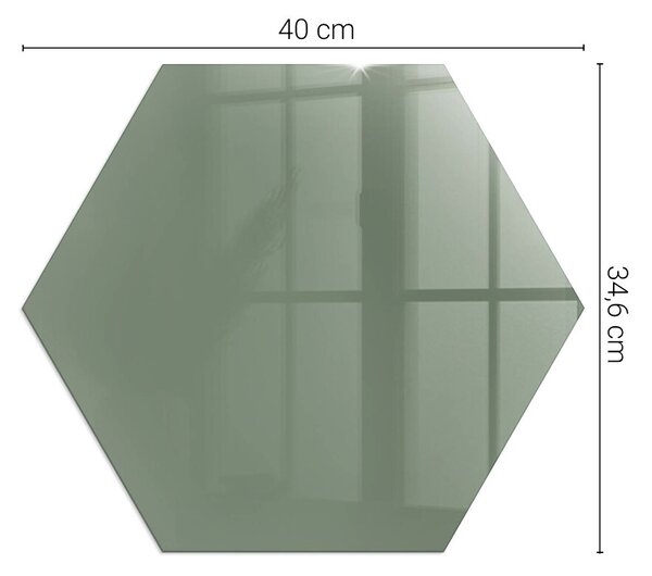 Placă hexagonală din sticlă pentru șemineu Culoare măslinie