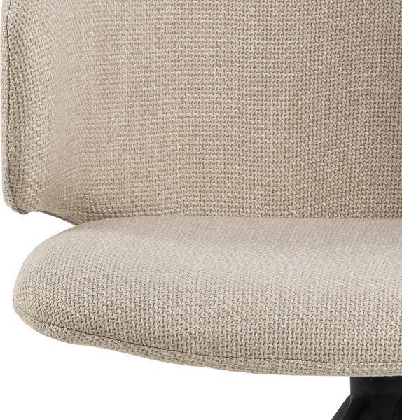 MAZZONI EXPORT NELA Bej (material Basel 24)/picioare negre - SCAUN MODERN ÎMPLĂTIT ROTATIV TAPIȚAT PENTRU SALON/LIVING/BIROU BOHO