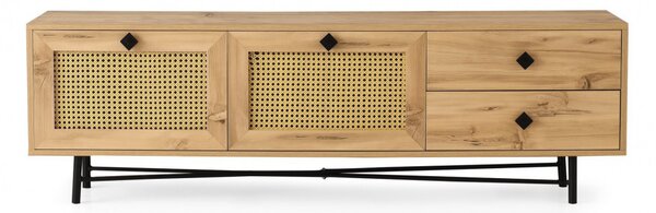 Comoda TV Hapsiyas180 Oak-Negru