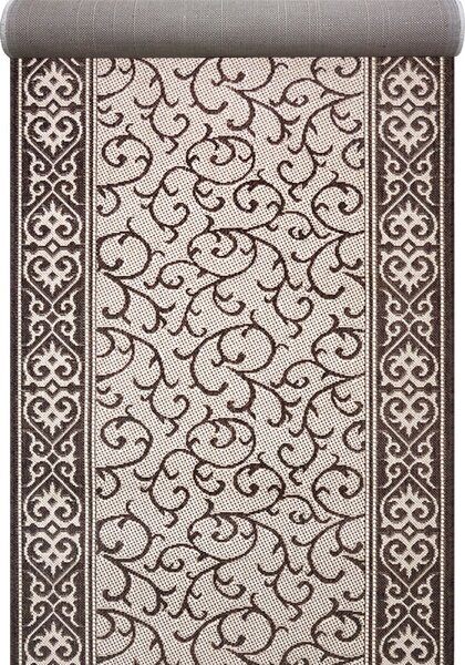 Traversa Natura 1918-19, Tip Iuta, Tesatura Plata, Latime 1m, Marime 100 x 300 cm, Crem, Maro, Festonata / Surfilata / Tivita, Antialergica