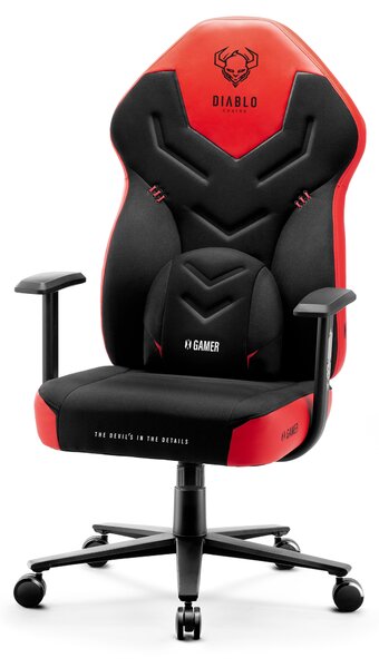 Scaun gaming din material Diablo X-Gamer: DEEP RED