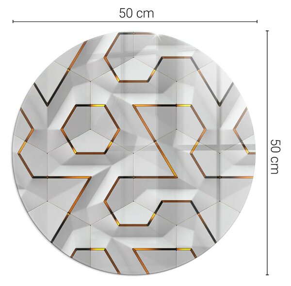 Placă rotundă din sticlă pentru șemineu Model de forme tridimensionale