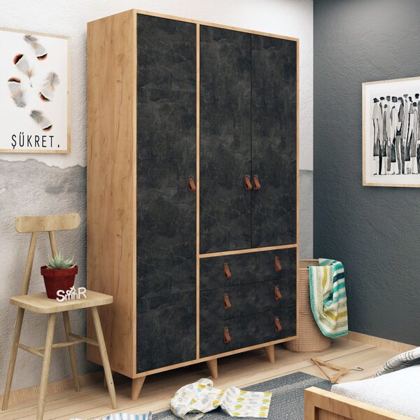 Dulap Chunky Oak-Dark Concrete