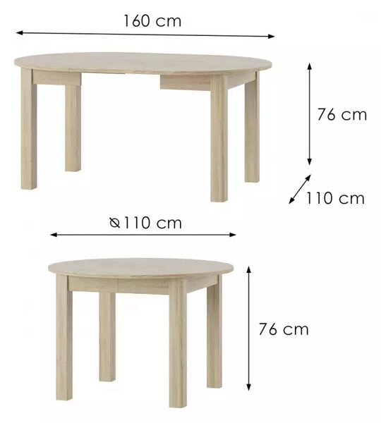 Masă sufragerie Untim 1 (stejar sonoma) (pentru 4 până la 6 persoane). Promo -14%. 1068268