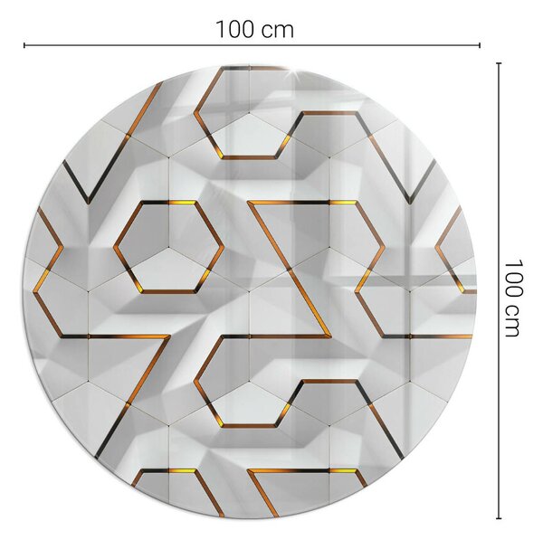 Placă rotundă din sticlă pentru șemineu Model de forme tridimensionale