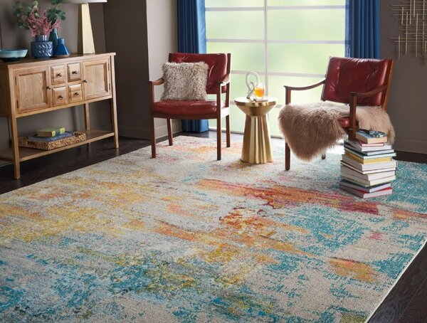 Covor Celestian CES02SL, Marime 91 x 152 cm, Multicolor, Inaltime Fir 12 mm, Antialergic, Polipropilena, Living, Dormitor, Sufragerie, Birou 91 x 152