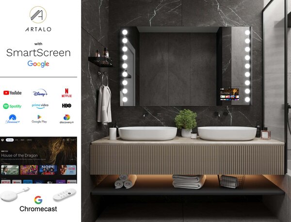 Oglindă LED cu iluminare M14 premium