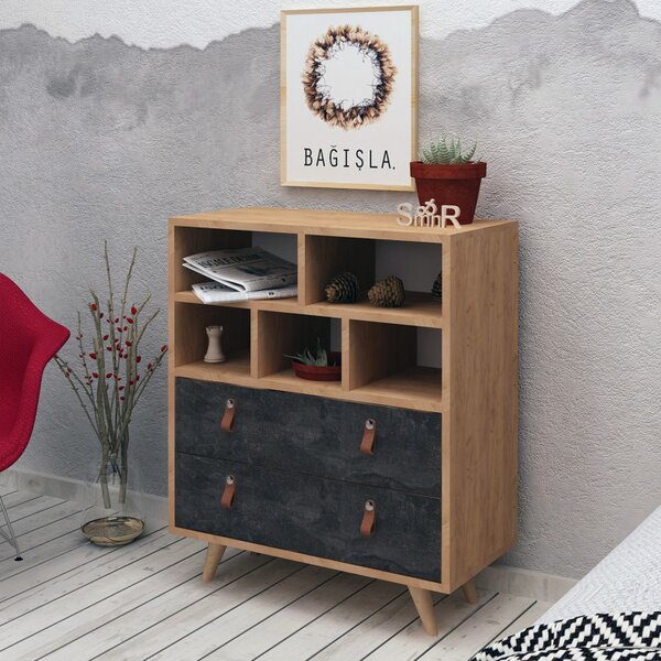 Dulap Dressing Marco Oak-Dark Concrete