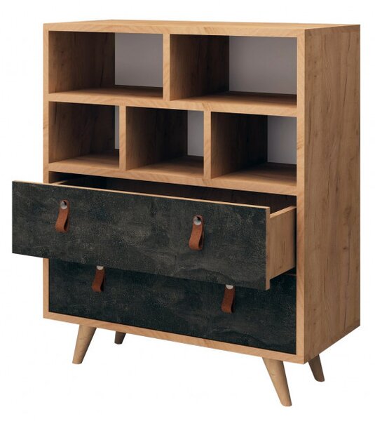 Dulap Dressing Marco Oak-Dark Concrete