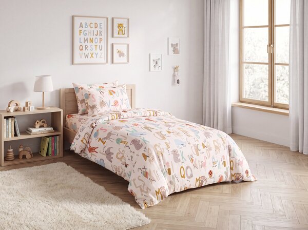 Cearsaf din bumbac pentru patut de copii ALPHORA colorat 110x160 cm