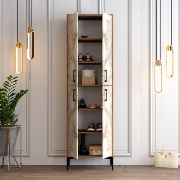 Dulap Pantofi BerlinA Walnut-Alb