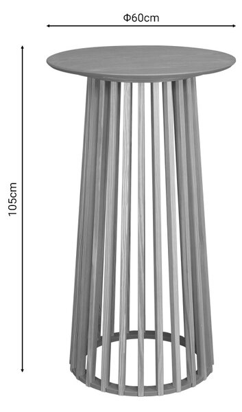 Masă bar Domonic, natural, 60x60x105 cm