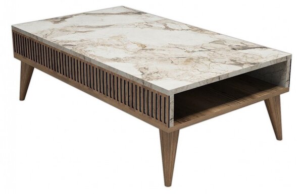 Masuta de Cafea Milan Walnut-Alb
