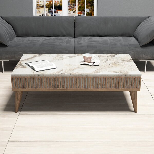Masuta de Cafea Milan Walnut-Alb