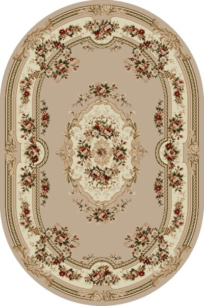 Covor Clasic, Lotos 575, Bej, Oval, Diverse Dimensiuni, 1800 gr mp