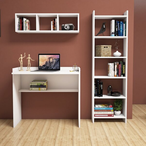 Set Birou si Biblioteca Matilda Alb