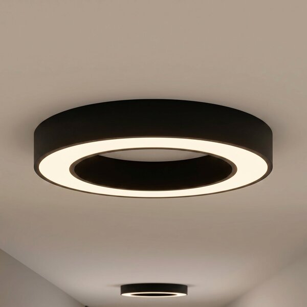 Arcchio Plafonieră LED Sharelyn, Ø 60 cm, negru, dimabil, reglabil, Negru, Bucătărie, Aluminiu, Modern