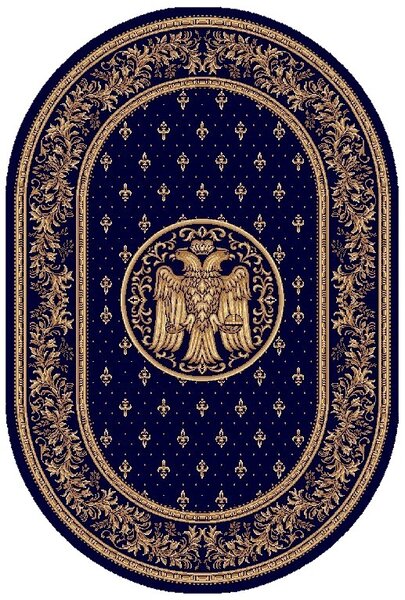 Covor Lotos, Model Bisericesc, 15032-V, Oval, Albastru, Diverse Dimensiuni, 1800 gr mp