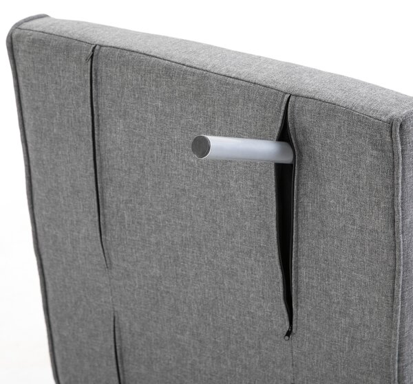 HOMCOM Canapea Extensibilă cu Poziție Reglabilă în 5 Niveluri, Canapea pliabilă cu pernă, 65x69x80 cm, Gri | Aosom Romania