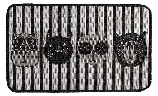 Covor Pentru Usa Intrare, Flex 19637 08, Antiderapant, Gri Negru, 50x80 cm