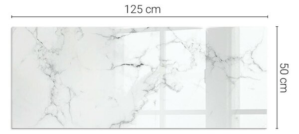 Placă dreptunghiulară din sticlă pentru șemineu Motiv de marmură cu vene delicate