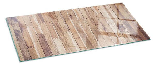 Sticlă dreptunghiulară sub sobă Model din lemn într-un aranjament geometric