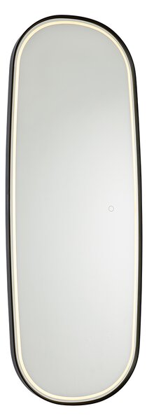 Oglindă de baie modernă neagră cu LED și dimmer tactil - Geraldien