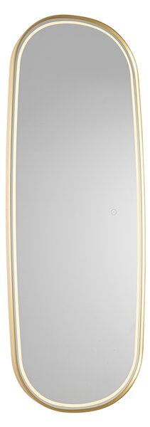 Oglindă de baie modernă aurie cu LED și dimmer tactil - Geraldien