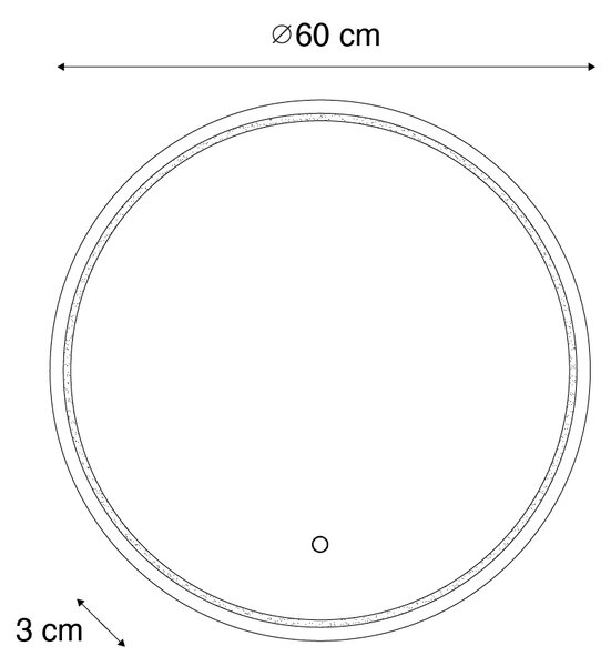 Oglinda de baie moderna 60 cm cu LED si dimmer tactil - Sebas