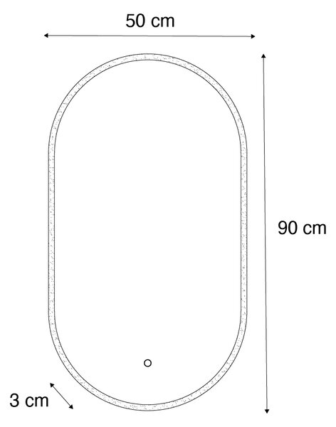 Oglindă de baie modernă cu LED și dimmer tactil - Bouwina