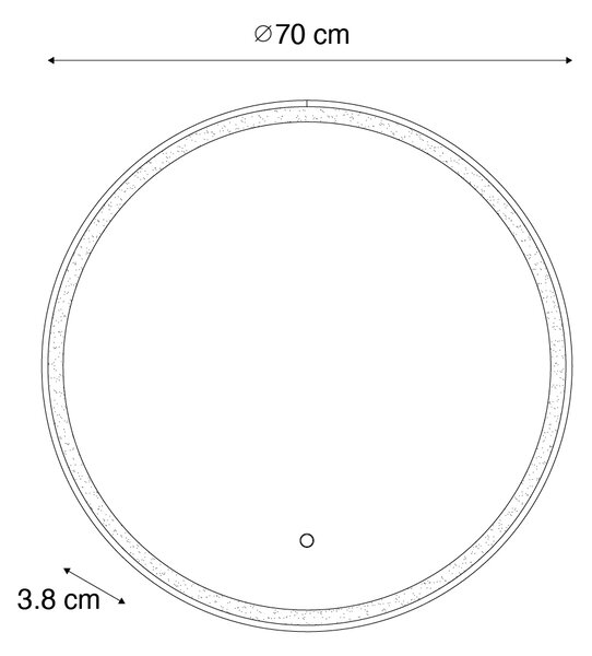 Oglinda de baie aurie 70 cm inclusiv LED cu dimmer tactil - Miral
