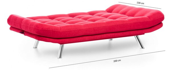 Canapea Extensibila, 3 Locuri Misa Sofabed Rosu
