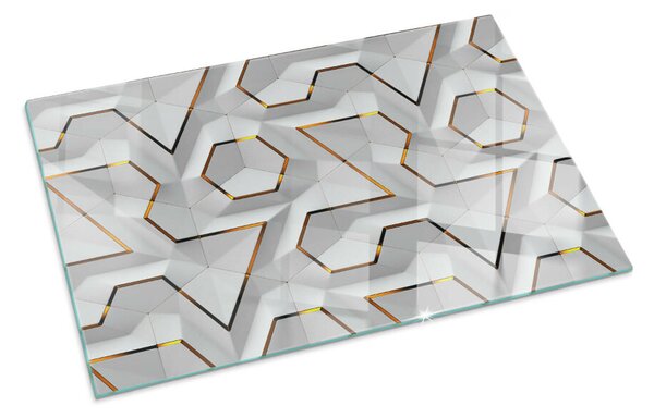 Placă dreptunghiulară din sticlă pentru șemineu Model de forme tridimensionale