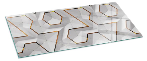 Placă dreptunghiulară din sticlă pentru șemineu Model de forme tridimensionale