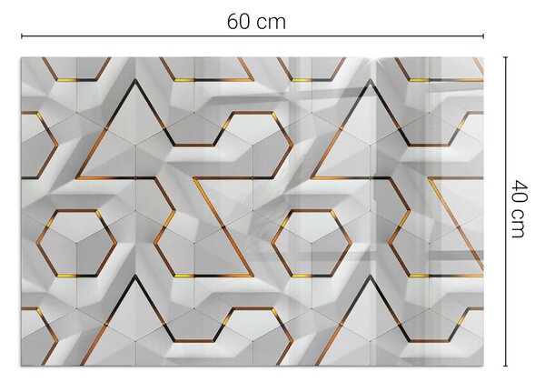 Placă dreptunghiulară din sticlă pentru șemineu Model de forme tridimensionale